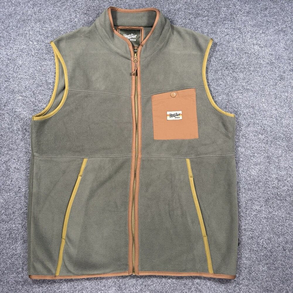 Howler Brothers Bros Free Range Fleece Vest Oregano Color Mens Large - Picture 3 of 8